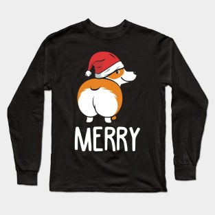 Funny Matching Corgi Ugly Christmas Sweater. Merry Corgmas. Long Sleeve T-Shirt